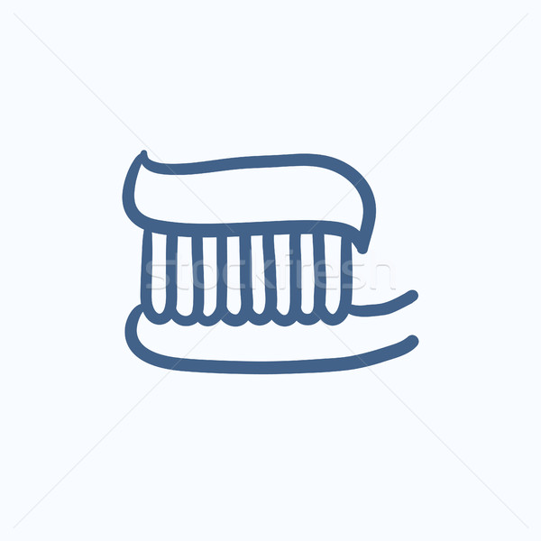 Toothbrush with toothpaste sketch icon. Stock photo © RAStudio