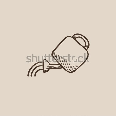 Locsolókanna rajz ikon vektor izolált kézzel rajzolt Stock fotó © RAStudio