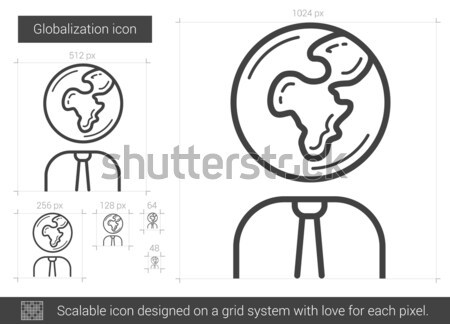Globalisering lijn icon vector geïsoleerd witte Stockfoto © RAStudio