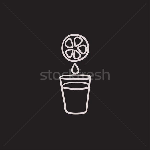 Glass of juice sketch icon. Stock photo © RAStudio