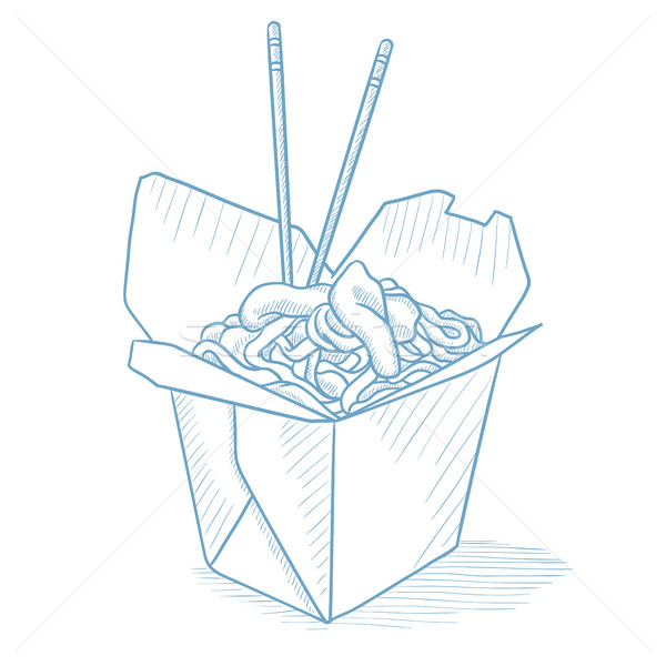 из окна китайский продовольствие палочки для еды Сток-фото © RAStudio