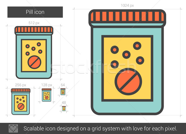 Pil lijn icon vector geïsoleerd witte Stockfoto © RAStudio