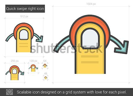 Swipe horizontally line icon. Stock photo © RAStudio