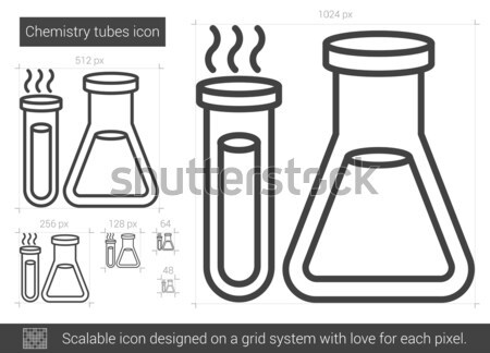 Stock photo: Test tubes line icon.