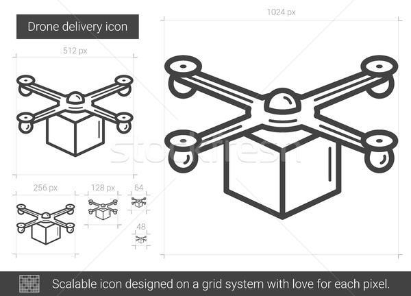 Drone delivery line icon. Stock photo © RAStudio