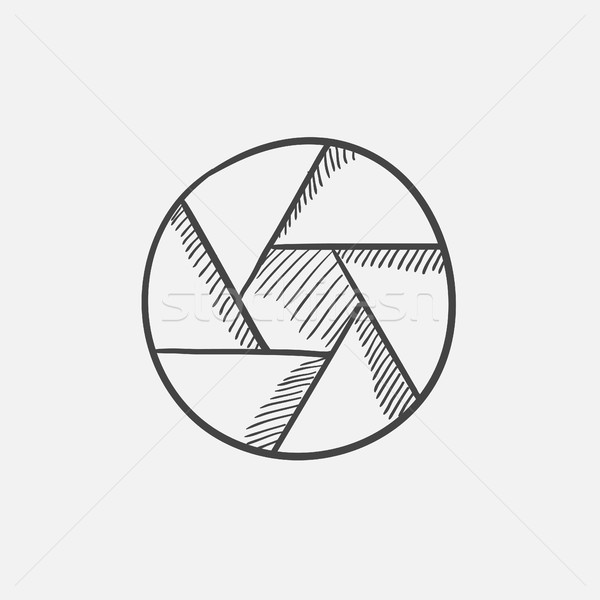 Camera shutter sketch icon. Stock photo © RAStudio