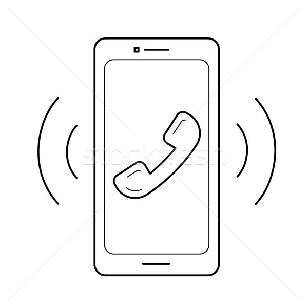 Smart phone with vibration and sound line icon. Stock photo © RAStudio