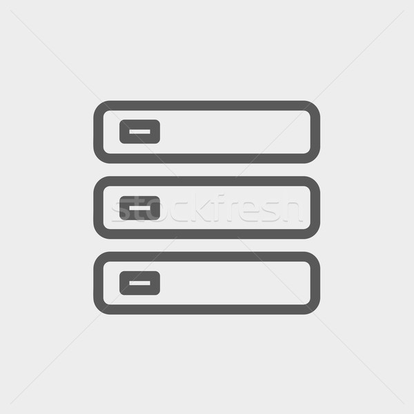 Computer Server thin line icon Stock photo © RAStudio