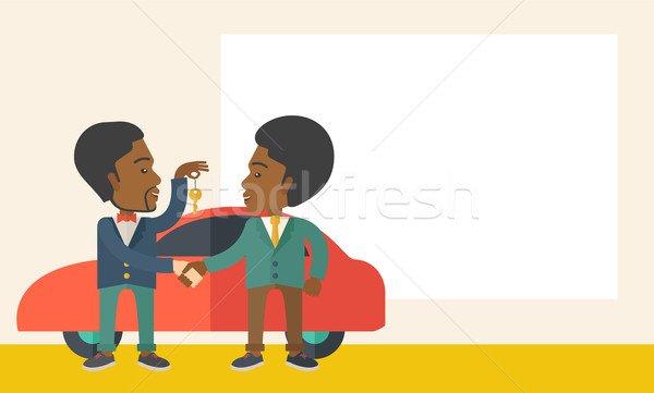 Black man handed a key to other black man. Stock photo © RAStudio