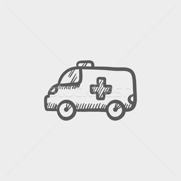 Ambulância carro esboço ícone teia móvel Foto stock © RAStudio