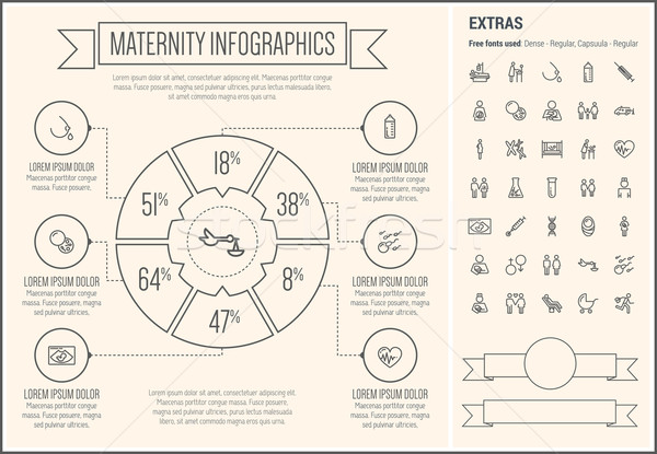 Maternity Line Design Infographic Template Stock photo © RAStudio