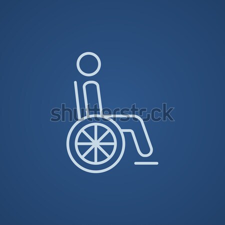 Disabled person line icon. Stock photo © RAStudio