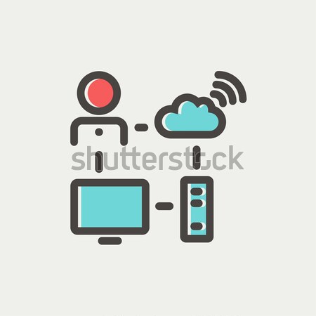 Cloud computing line icon. Stock photo © RAStudio
