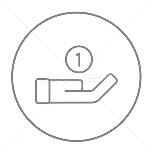 商业照片: 手·一· 硬币 ·线· 图标