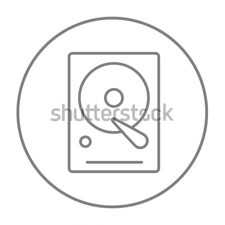 Stock photo: Hard disk line icon.