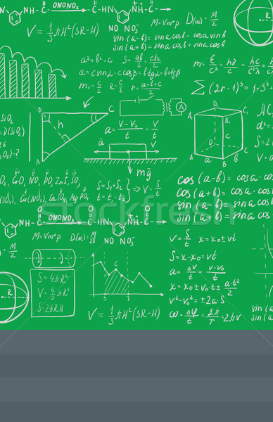 Background of white blackboard with mathematical equations. Stock photo © RAStudio