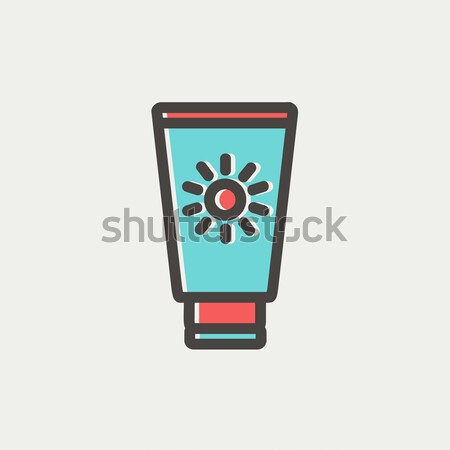 Napozókrém vonal ikon sarkok háló mobil Stock fotó © RAStudio