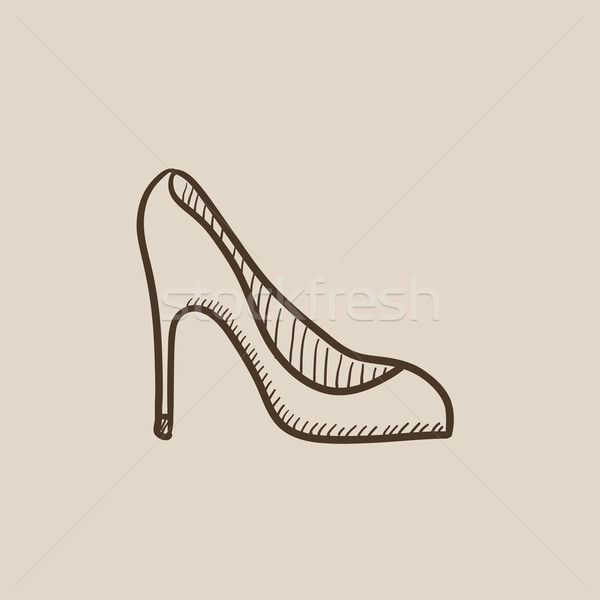 Heel shoe sketch icon. Stock photo © RAStudio