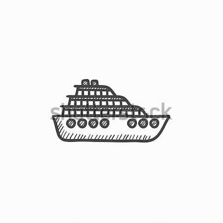 Cruiseschip schets icon web mobiele infographics Stockfoto © RAStudio