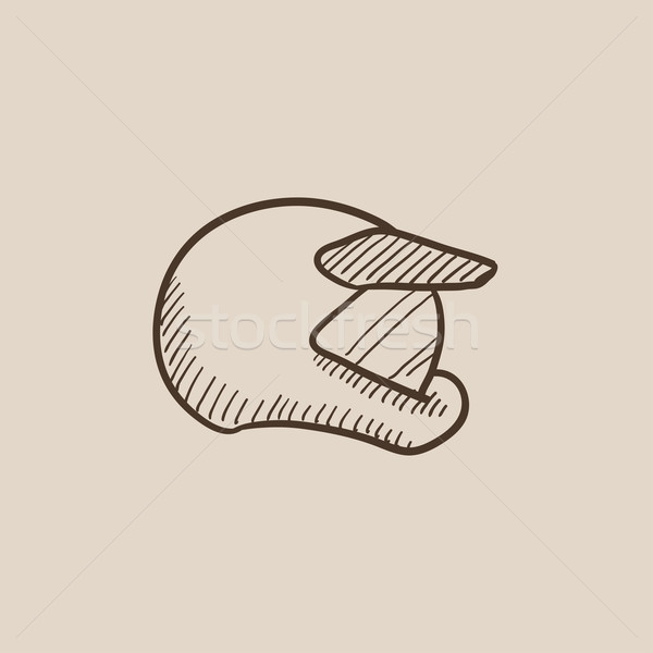 Motorcycle helmet sketch icon. Stock photo © RAStudio