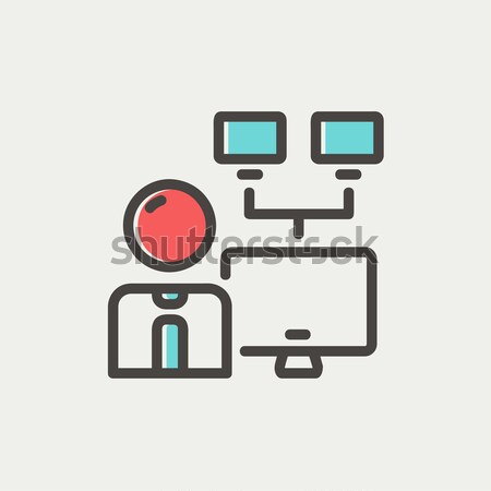 Network administrator line icon. Stock photo © RAStudio