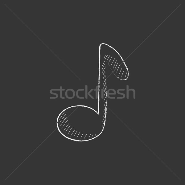 Music note. Drawn in chalk icon. Stock photo © RAStudio