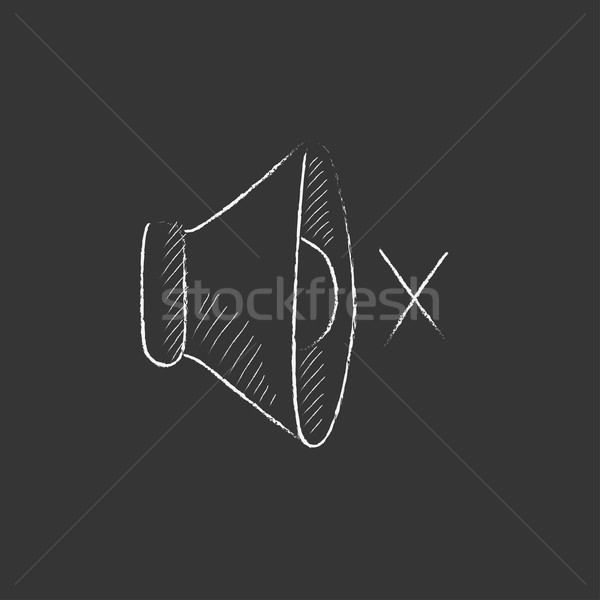 Stumm Lautsprecher gezeichnet Kreide Symbol Hand gezeichnet Stock foto © RAStudio