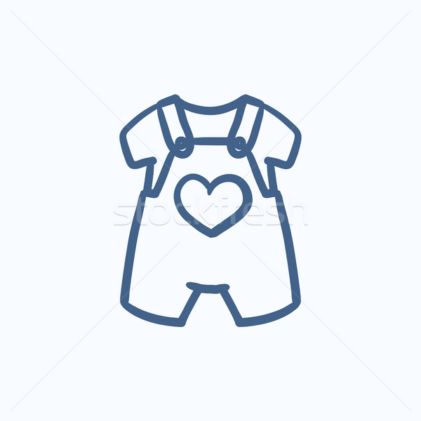 Baby overalls and shirt sketch icon. Stock photo © RAStudio