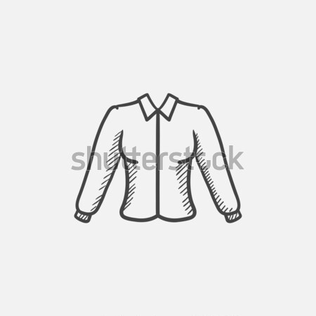 Femeie bluza schiţă icoană vector izolat Imagine de stoc © RAStudio