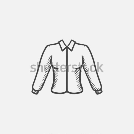 Vrouwelijke blouse schets icon vector geïsoleerd Stockfoto © RAStudio