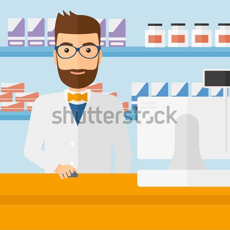 Woman with three D printer vector illustration. Stock photo © RAStudio