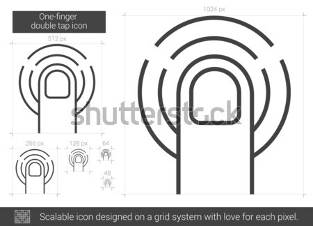 One-finger double tap line icon. Stock photo © RAStudio