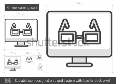 On-line aprendizagem linha ícone vetor isolado Foto stock © RAStudio