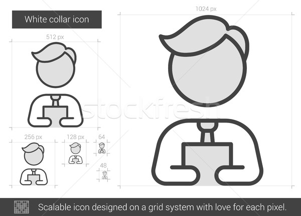 白領 線 圖標 向量 孤立 白 商業照片 © RAStudio