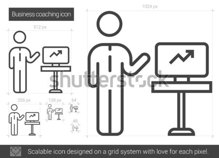 Foto stock: Negócio · treinamento · linha · ícone · vetor · isolado