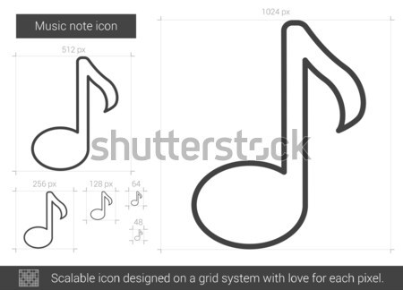 Musique note ligne icône vecteur isolé [[stock_photo]] © RAStudio