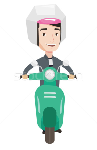 Man riding scooter in the city vector illustration Stock photo © RAStudio