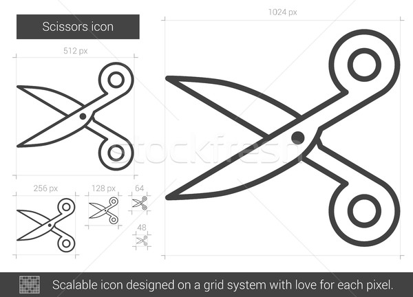 Foarfece linie icoană vector izolat alb Imagine de stoc © RAStudio