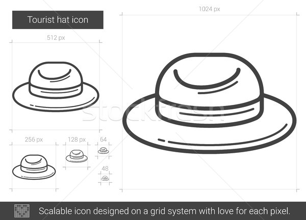 Tourist hat line icon. Stock photo © RAStudio