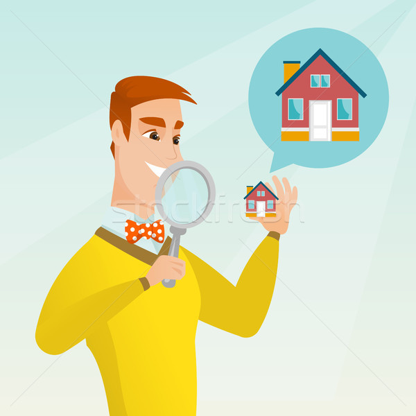 Young caucasian man looking for a house. Stock photo © RAStudio