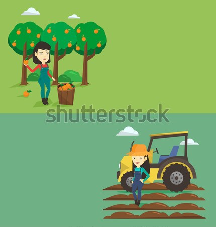 Agrarisch banner ruimte tekst vector ontwerp Stockfoto © RAStudio