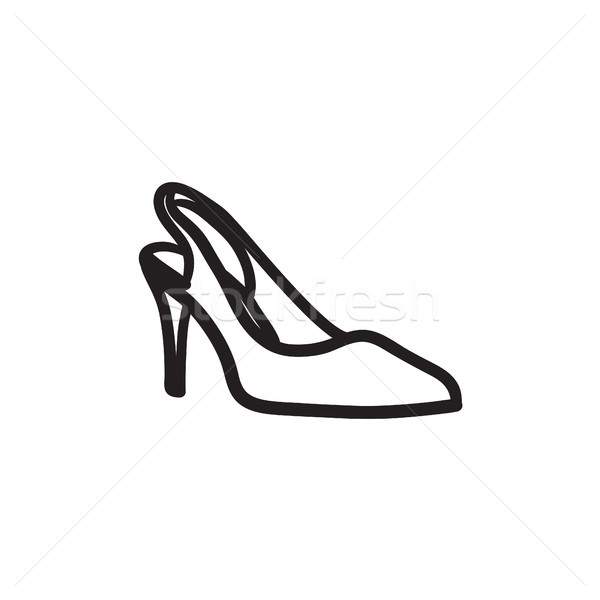ハイヒール 靴 スケッチ アイコン ベクトル 孤立した ストックフォト © RAStudio