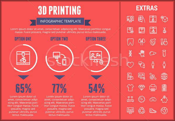 3D impressão modelo elementos ícones Foto stock © RAStudio