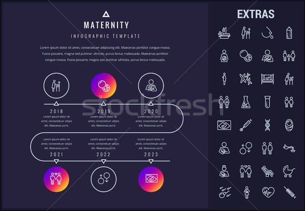 Mutterschaft Vorlage Elemente Symbole Timeline Stock foto © RAStudio