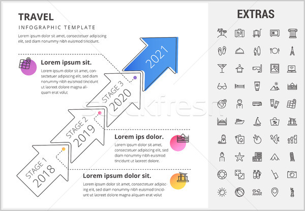 Viajar modelo elementos ícones Foto stock © RAStudio