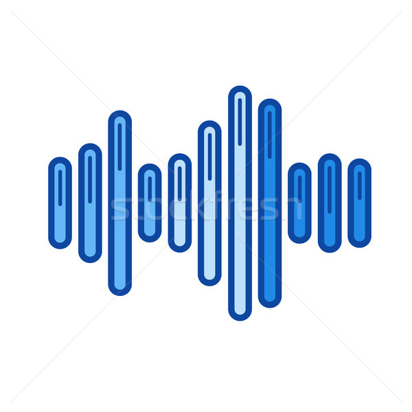 Digitális hangszínszabályozó vonal ikon vektor izolált Stock fotó © RAStudio