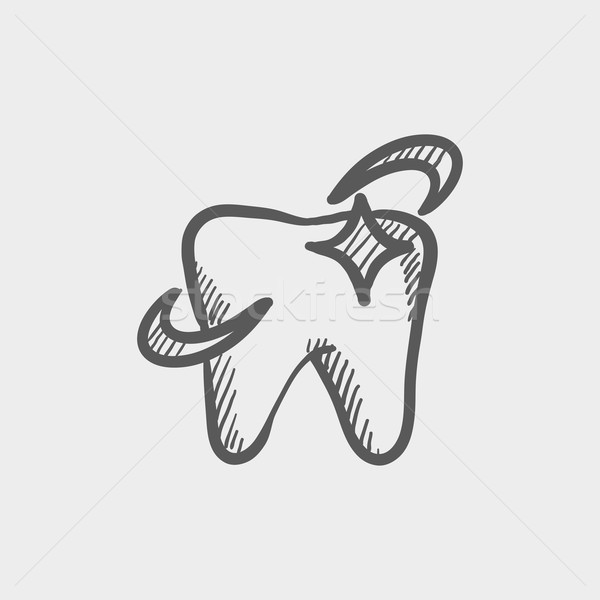 歯 スケッチ アイコン ウェブ 携帯 ストックフォト © RAStudio