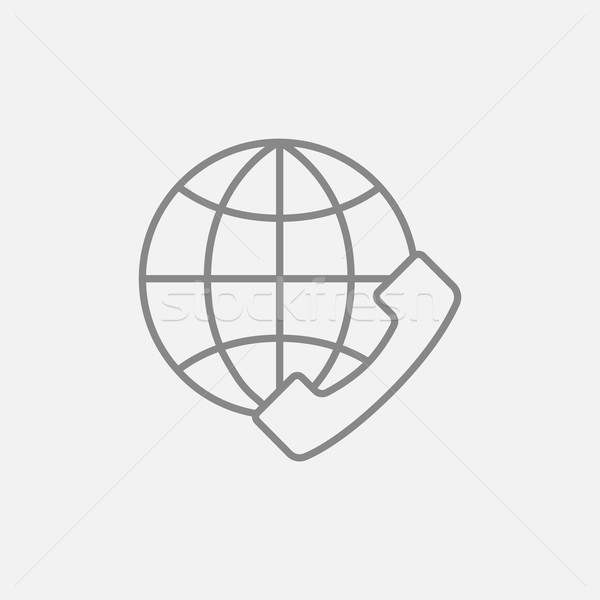 Stockfoto: Globale · lijn · icon · wereldbol · web
