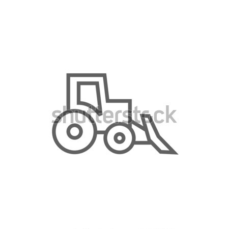 Stockfoto: Bulldozer · lijn · icon · web · mobiele · infographics