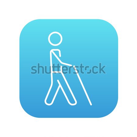 Blind man with stick line icon. Stock photo © RAStudio